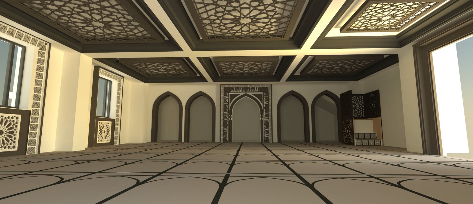 Photo of the inside of the Masjid